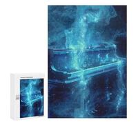 Winter Activity Gift - Cosmic Blue Grand Piano, Displayable Picture Puzzle, 300 PCS, with A Decorative Finished Picture