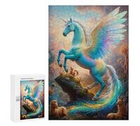 Winter Activity Gift - Fantastical Pegasus Safari, Displayable Picture Puzzle, 300 PCS, with A Decorative Finished Picture