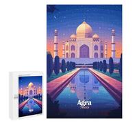 Winter Activity Gift - Taj Mahal Night View, Decorative Jigsaw for Grown-Ups, 1000 PCS; for Couples, Friends And Family