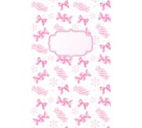 Winter aesthetic preppy pink ribbons, snowflakes & candy lined journal: Soft girl cozy winter holiday coquette blank notebook
