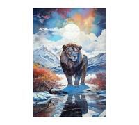 Winter Animal Lion Jigsaw Puzzles for Adults 500, Fun Challenging Educational Games, Difficult Jigsaw Puzzles for Adults, Puzzle 500 Pieces