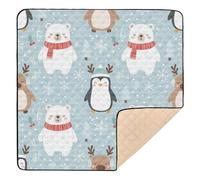 Winter Animals Christmas Seamless Pattern Soft Thick Baby Gym & Activity Mat for Indoor Outdoor Washable Travel Play Mat for Babies Infants Toddlers, 50'' x 50''