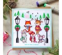 Winter Animals Stamp and Die Sets for Card Making, Clear Stamps and Cutting Dies Set for Paper Albums Crafts Decor