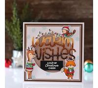Winter Animals Stamp and Die Sets for Card Making, Clear Stamps and Cutting Dies Set for Paper Albums Crafts Decor