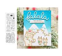 Winter Animals Stamp and Die Sets for Card Making, Clear Stamps and Cutting Dies Set for Paper Albums Crafts Decor