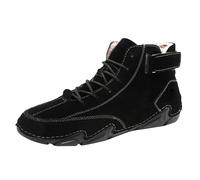 Winter Ankle Boots Men's Lined Winter Shoes Water-Repellent Snow Shoes Fleece Lining Short Shaft Boots Soft Non-Slip Wool Boots Lightweight Thermal Shoes Leisure Outdoor Shoes, black, 9 UK