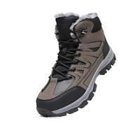 Winter Ankle Boots, Outdoor Hiking Shoes with Fleece Lining, Comfortable Lacing, Non-Slip Sole for Cold Weather Walks as Casual Daily Companion, brown, 10 UK