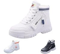 Winter Ankle Boots Women's Lined Waterproof Platform Women's Trainers High Top Winter Boots Block Heel Hiking Boots Wide Feet Snow Boots Non-Slip Hiking Shoes Half Height Trekking Shoes, orange, 2/2.5