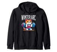Winter Arc Bodybuilder Meme Ironic Sigma Male Zip Hoodie