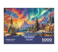 Winter Aurora Scene 1000 Piece Jigsaw Puzzles Suitable for Decompression And Wall Decor Birthday Gifts Challenge Toy Gifts for Adults And Kids 52x38cm/1000pcs