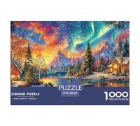 Winter Aurora Scene Jigsaws Suitable for Decompression And Wall Decor 1000 Piece Puzzle Challenge Toy Gifts for Adults And Kids 38x26cm/1000pcs