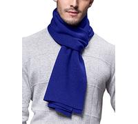 Winter Autumn Men's Scarf Knitted Wool Scarf Warm and Soft Easy Chic Gentleman - 180 × 30 cm Plain Saphir Blue