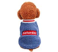 Winter Autumn Winter Pet T-shirt Fashion Lamb Velvet Soft Cozy Cat Dog Clothing Comfortable Warm Outfit For Chilly Days (Blue, L)