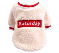 Winter Autumn Winter Pet T-shirt Fashion Lamb Velvet Soft Cozy Cat Dog Clothing Comfortable Warm Outfit For Chilly Days (Beige, M)