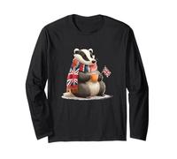 Winter Badger with Scarf Costume for Boys and Girls Long Sleeve T-Shirt