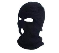 Winter Balaclava Ski Mask Warm Full Face Thermal Men 3 Hole Knit Face Mask for Outdoor Sports, Knitted SAS Style Army Hat Neck Warmer Paintball (Black)