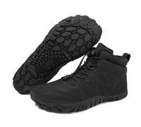 Winter Barefoot Shoes, 2024 New Hike Barefoot Wide Toe Box Footwear Autumn Waterproof, Hike Walking Boots Women Men (Black, Adult, Women, 6.5, Numeric, UK Footwear Size System, Medium)