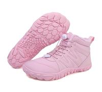 Winter Barefoot Shoes, 2024 New Hike Barefoot Wide Toe Box Footwear Autumn Waterproof, Hike Walking Boots Women Men (Pink, Adult, Women, 6.5, Numeric, UK Footwear Size System, Medium)