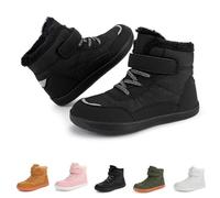 Winter Barefoot Shoes for Kids, Anti-Slip Waterproof Snow Footwear, Wide Toe Box Walking Shoes, Outdoor High Top Plus Velvet Thick Wide Head Cotton Shoes for Little and Big Kids