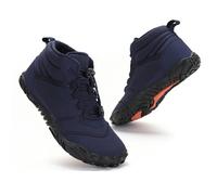 Winter Barefoot Shoes, Soft Light Fitness Shoes with Non-Slip Soles and Wide Toe Cap, Healthy, Warm & Water-Resistant, High Warm and Non Slip Boots, for Women Men Trail Running Shoes Blue