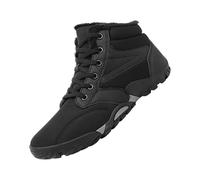 Winter Barefoot Shoes Warm Lined Winter Shoes for Men Women Wide Toe Box Winter Boots Non-Slip Snow Boots Extra Comfortable Winter Boots Lace-up Ankle Boots Trail Running Shoes Snow Boots, black, 7 UK