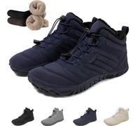 Winter Barefoot Shoes Women Mens Winter Warm Hike Shoes Zero Drop Wide Toe Box Ankle Footwear Minimalist Waterproof Sneakers (Blue 1698, Adult, Women, 11.5, Numeric, UK Footwear Size System, Medium)