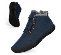 Winter Barefoot Snow Hiking Boots for Women and Men, Outdoor Waterproof Warm Fur-Lined Boots, Comfortable Non-Slip Wide Toe Slip-On Short Boot