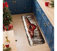 Winter Barn Kitchen Mats for Floor, Rustic Country Style Soft Mats, Cushioned Comfort Washable Non Slip Decor Rugs for Kitchen Sinks Laundry Room Bathroom 16x47 Inch