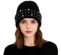 Winter Beanie Hats With Ear Flaps, Versatile Winter Knit Bead Dome Hat Warm Solid Cap for Cold Weather