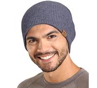 Winter Beanie Knit Hat for Men & Women - Merino Wool Ribbed Cap - Warm & Soft Stylish Toboggan Skull Caps for Cold Weather