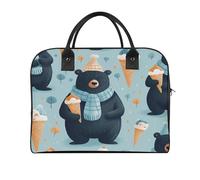 Winter Bear Ice Cream Laptop Tote Bag Casual Travel Handbag Multi Pocket Shoulder Bags for Work Travel