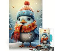 Winter Bird Adult Jigsaw1000 Pieces Cognitive Train Game Tight Interlock No Gaps Calming Mental Break Activity (50x75cm)