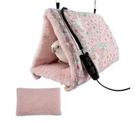 Winter Bird House for Cage, Warm Nest for Parrots - Winter Parrot Plush Sleeping Nest, Removable USB Heating Pad for Cockatiel House for Medium Bu Parrots