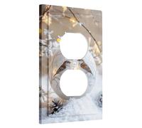 Winter Bird Switch Plates/Covers Wall Decor White Christmas Wall Decor Seasonal Wall Decor for Home Bathroom Single Duplex Socket