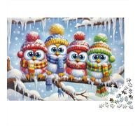 Winter Birds Cartoon 1000 Pieces Eco-friendly Paper Classic Jigsaw Puzzle Family Lovers Decompression Game Gifts Value Pack 70x50cm/1000pcs