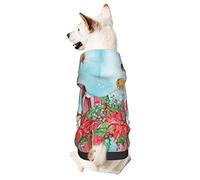 Winter Birds On The Fence Dog Hoodie,Soft and Warm Dog Hoodie,Small Dogs Coat Clothing Puppy Cat Hoodie-Large