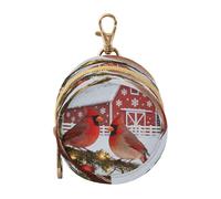 Winter Birds Red Barn Baby Boy Pacifier Holder Portable Change Purse Key Holder, Newborned Essentials Bolsa para chupones
