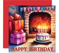 Winter Birthday Cards for Women Men - Born In December - Happy Birthday Card for Mum Dad Brother Sister Son Daughter Nan Grandad, 145mm Bday Greeting Cards