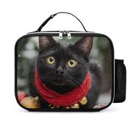 Winter Black Cat Insulated Lunch Bag for Men Women | Small Lunch Bag Adult Reusable Lunch Box Handbag for Travel Office Work
