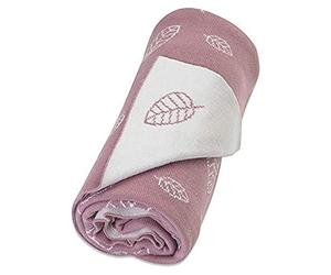 Winter & Bloom Blanket Nordic Leaf ECO, 100x80 cm, Soft Pink