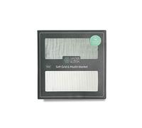 Winter & Bloom Box Soft Grid+Muslin EKO Pack of 2, White/Green