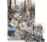 Winter Bloom Elegance 1000 Piece Jigsaw Puzzles for Adults Jigsaw Boost Memory Peaceful Recreation Quality Cut Memorable Gift (38x52cm)