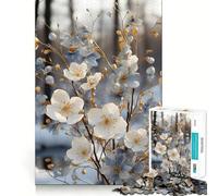 Winter Bloom Elegance 1000 Pieces Puzzles for Adults Mind Exercise Play Precision Cut Smooth Edges Relaxing Indoor Group Activity (38x52cm)
