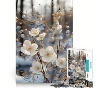Winter Bloom Elegance Jigsaw Puzzle 1000 Logic Thinking Play Expert Cutting Craftsmanship Quiet Time Mind Exercise at Home (50x75cm)