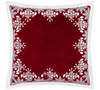 Winter Bloom Embroidered Polyester Filled Cushion Paoletti Red 50cm x 50cm