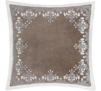 Winter Bloom Embroidered Polyester Filled Cushion Paoletti Taupe 50cm x 50cm