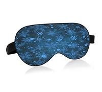 Winter Blue Snowflake Breathable Sleeping Eyes Mask, Cool Feeling Eye Sleep Cover for Summer Rest, Elastic Contoured Blindfold for Women & Men Travel
