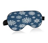 Winter Blue Snowflake Christmas Breathable Sleeping Eyes Mask, Cool Feeling Eye Sleep Cover for Summer Rest, Elastic Contoured Blindfold for Women & Men Travel