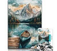Winter Boat Adult Jigsaw Puzzles 1000 Pieces,Challenging To Complete But Fun And Humorous Unique Home Decor And Gifts (38x26cm)