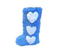 Winter Boots For Women UK, Knee High Boots Women, Keep Warm Fur Booties Fashion Love Heart Pattern Mid Calf Booties Round Toe Flat Evening Party Shoes